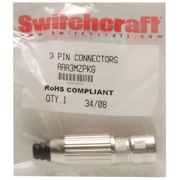 Main product image for Switchcraft AAA3MZ 3 Pin XLR Male Silver Pins Nickel 093-252